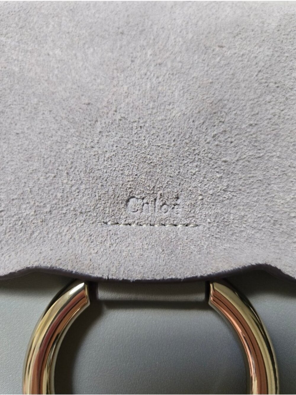 Chloé Chloe Small Faye Leather & Suede Shoulder Crossbody Bag Gray 02-15-99-65 - Picture 3 of 12